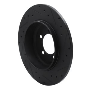 Lincoln Aviator Brake Rotor (1) - Rear Left - R1 Concepts - Drilled & Slotted - Black - `03-`05